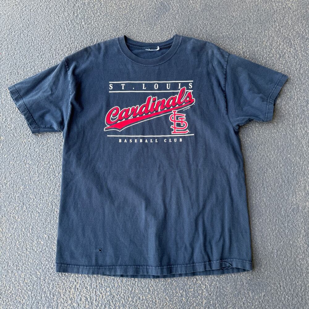 Men's Vintage 2004 St. Louis Cardinals MLB Baseball Navy Blue Tee Shirt Sz Large